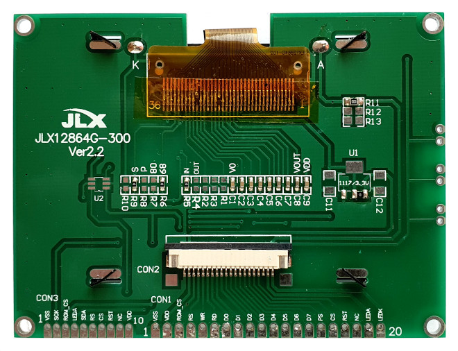 [128&nbsp;&times;&nbsp;64 graphic LCD PCB]